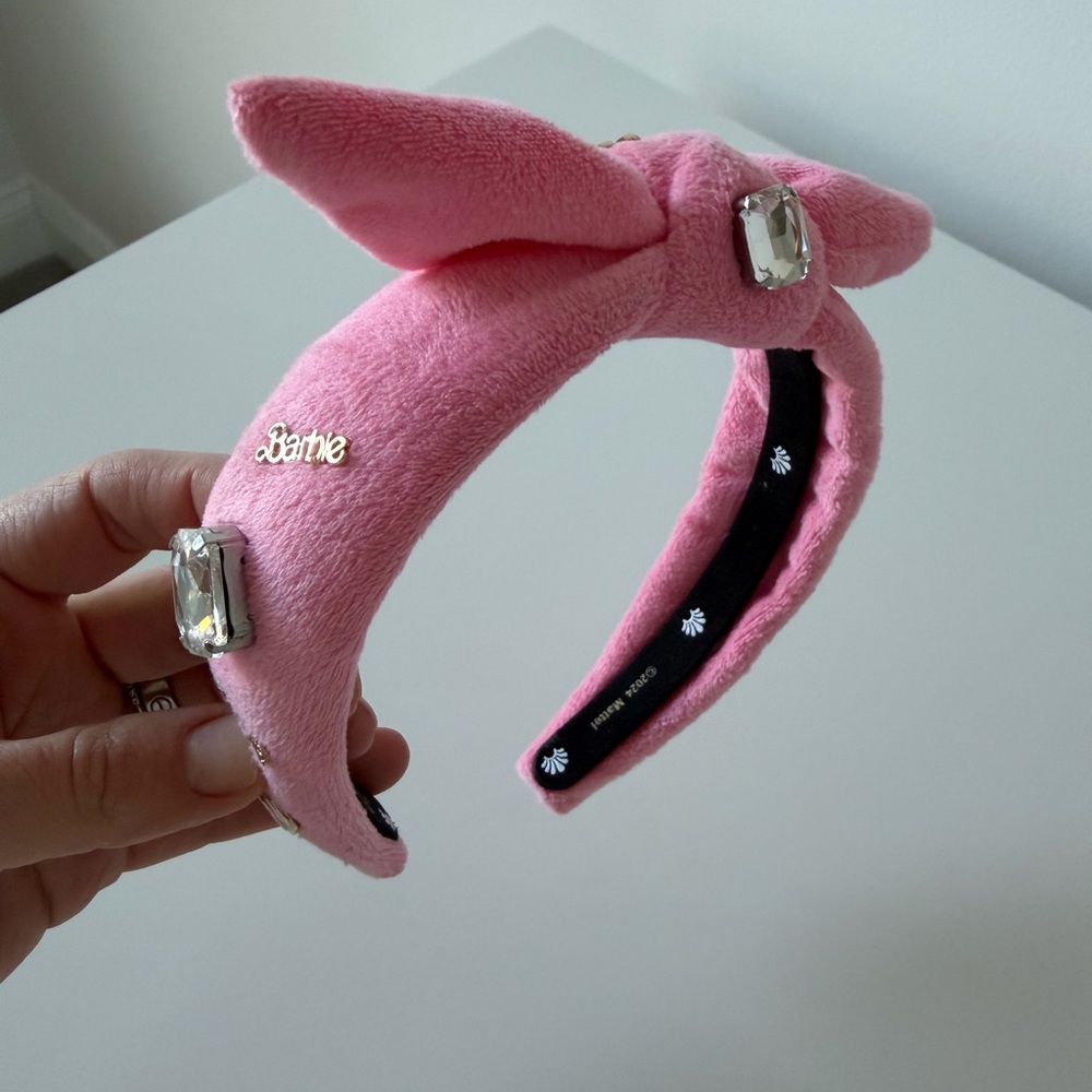Lele Sadoughi Pink Velvet Barbie Headband